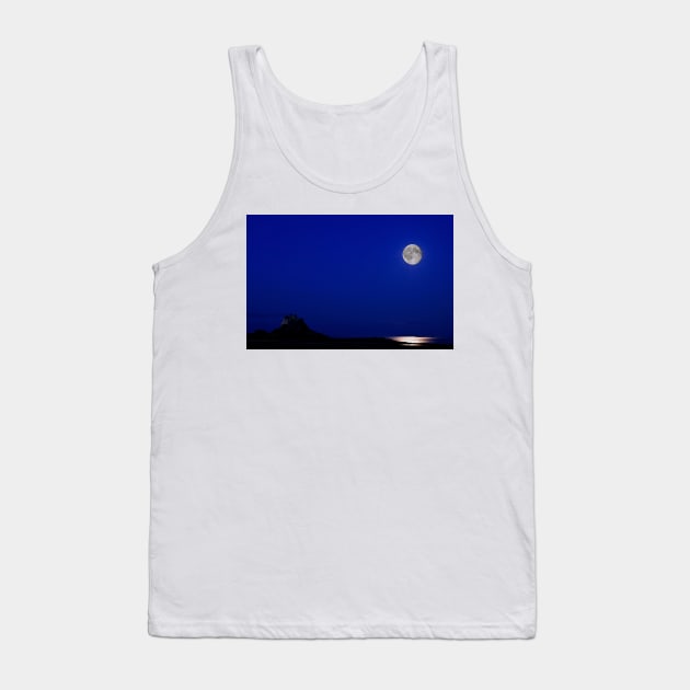 Holy Island Castle in Moonlight Tank Top by Nigdaw